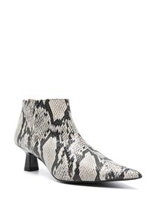 GANNI 50mm snake-print boots - Beige