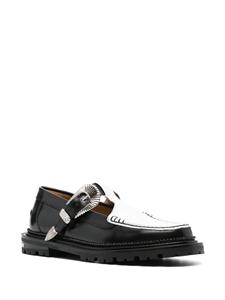 Toga Virilis buckle-fastening leather loafers - Zwart