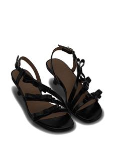GANNI 25 mm sandalen met kittenhak en strikdetail - Zwart