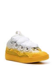 Lanvin Curb spray-painted leather sneakers - Geel