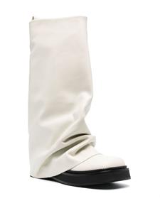 The Attico Robin layered leather boots - Beige
