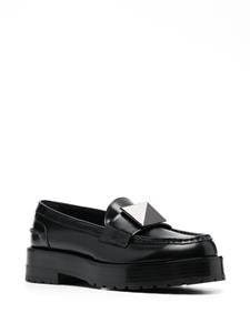 Valentino Rockstud loafers met plateauzool - Zwart