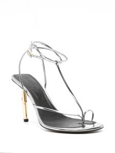 Lanvin Sequence 95mm metallic leather sandals - Zilver