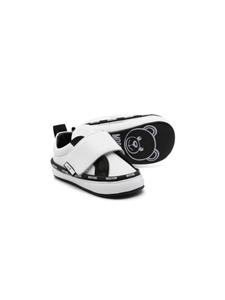 Moschino Kids logo-trim touch-strap sneakers - Wit