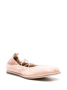 Simone Rocha heart-toe patent leather ballerina shoes - Roze