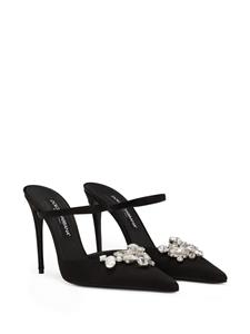 Dolce & Gabbana 105mm crystal-embellished mules - Zwart