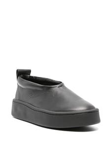 Jil Sander round-toe slip-on leather loafers - Zwart
