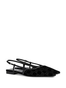 Gucci GG Supreme velvet ballerina shoes - Zwart