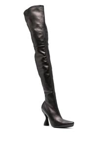 Lanvin 100mm leather thigh-high boots - Zwart
