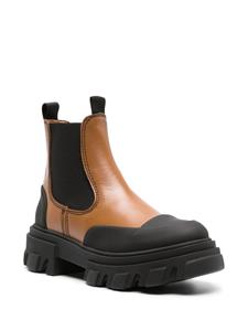 GANNI Cleated Low leather Chelsea boots - Bruin