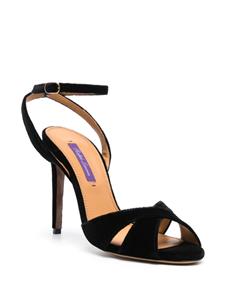 Ralph Lauren Collection Kandice 110mm leather sandals - Zwart