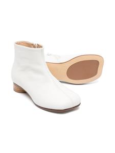 MM6 Maison Margiela Kids square-toe leather ankle boots - Beige