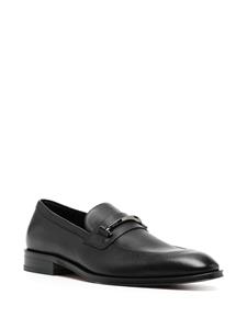 BOSS 30mm grained leather loafers - Zwart