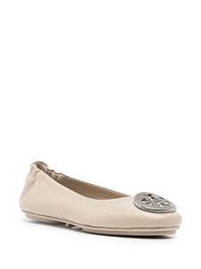 Tory Burch Minnie leather ballerina shoes - Beige