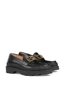 Gucci logo-plaque leather loafers - Zwart