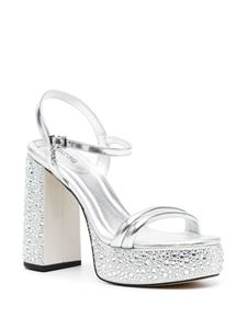 Michael Kors Laci 110mm metallic platform sandals - Zilver