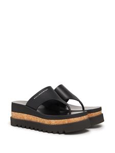 Stella McCartney Sneak-Elyse logo-print platform sandals - Zwart