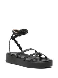 Ancient Greek Sandals Aspis flatform leather sandals - Zwart