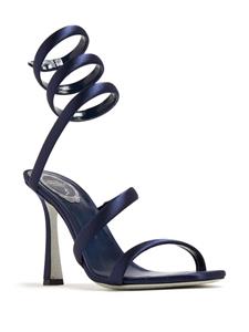 René Caovilla Cleo 105mm velvet sandals - Blauw