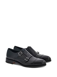 Ferragamo Double-monkstrap leather monk shoes - Zwart