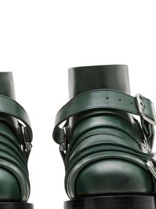 Burberry strap-detail leather ankle boots - Groen