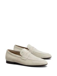 Tod's logo-stamp suede loafers - Beige