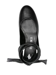 The Attico Cloe leather ballerina shoes - Zwart