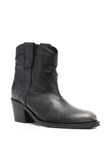 Via Roma 15 Texan 60mm leather ankle boots - Zwart