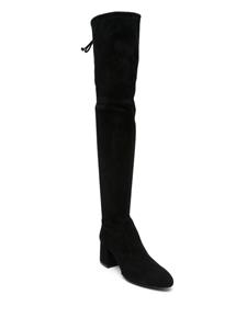 Stuart Weitzman Flareland 70mm suede knee boots - Zwart