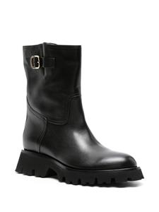 Santoni zip-up ankle leather boots - Zwart