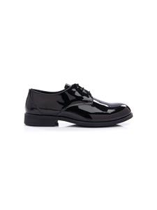 Moustache round-toe patent oxford shoes - Zwart