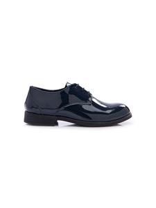 Moustache round-toe patent oxford shoes - Blauw