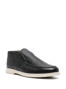 Corneliani pebbled leather high-top loafers - Zwart