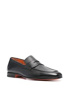 Santoni leather penny loafers - Zwart