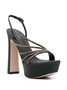 Le Silla Scarlet 140mm rhinestone-embellished sandals - Zwart