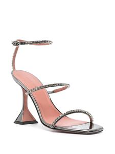 Amina Muaddi Gilda 95mm crystal-embellished sandals - Zilver