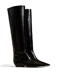 KHAITE The Marfa knee-high leather boots - Zwart
