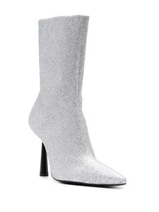 GIABORGHINI Rosie 100mm glittered ankle boots - Zilver
