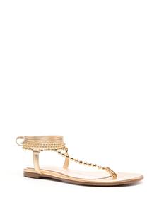 Gianvito Rossi Soleil bead-embellished leather sandals - Goud