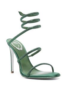 René Caovilla Cleo 105mm rhinestone-embellished sandals - Groen