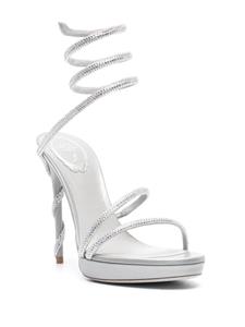 René Caovilla rhinestone-embellished spiral-bound sandals - Zilver