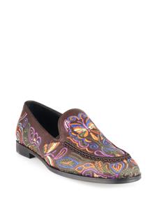 Needles Papillon embroidered leather loafers - Bruin