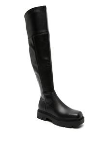 GUESS USA Rassa knee-high leather boots - Zwart