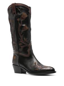 Sartore 45mm western knee-high leather boots - Zwart