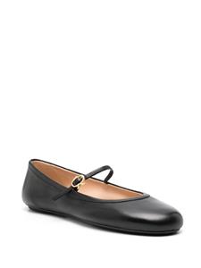 Gianvito Rossi round-toe leather ballerina shoes - Zwart