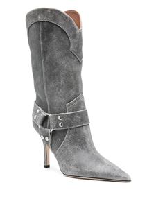 Paris Texas 95mm cracked-leather boots - Grijs