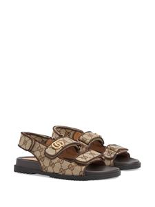 Gucci Double G canvas sandals - Bruin