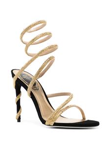 René Caovilla Margot 115mm crystal sandals - Zwart