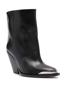 ISABEL MARANT 95mm leather boots - Zwart