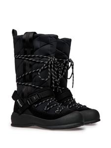 Bally quilted lace-up boots - Zwart